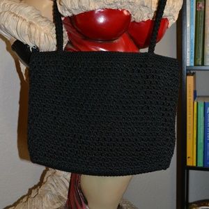 Lina Black Crochet Handbag
